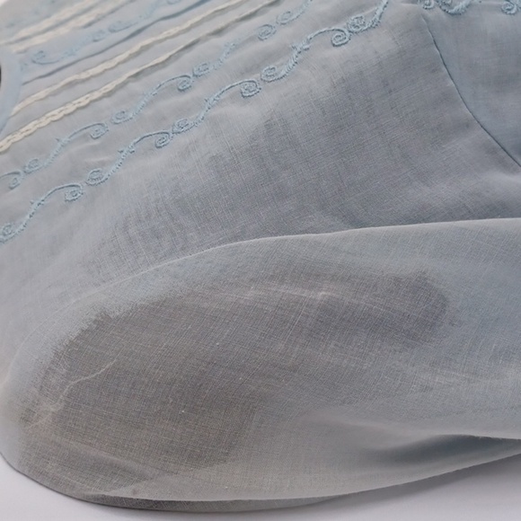 Vintage Maggi Stover 1950's Embroidered Dress Size S, Semisheer, 17" PTP, 35" lg - Picture 4 of 8